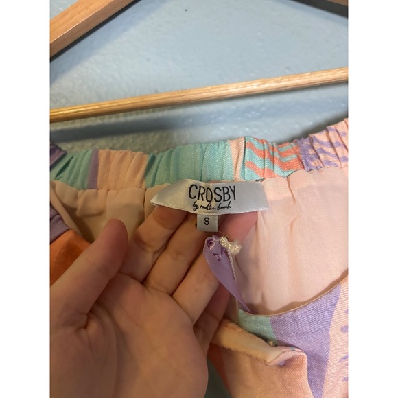 NWT Crosby by Mollie Burch Georgie Off Shoulder Ruffle Sleeve Pastel Top Small - Picture 3 of 11